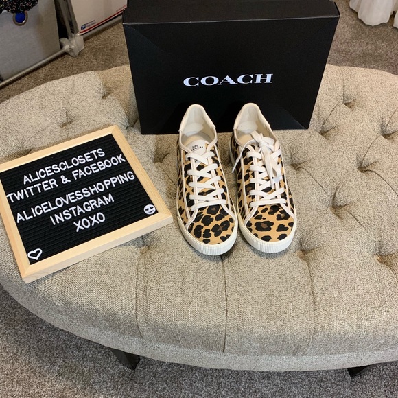 Coach Shoes - Coach Leopard Sneakers